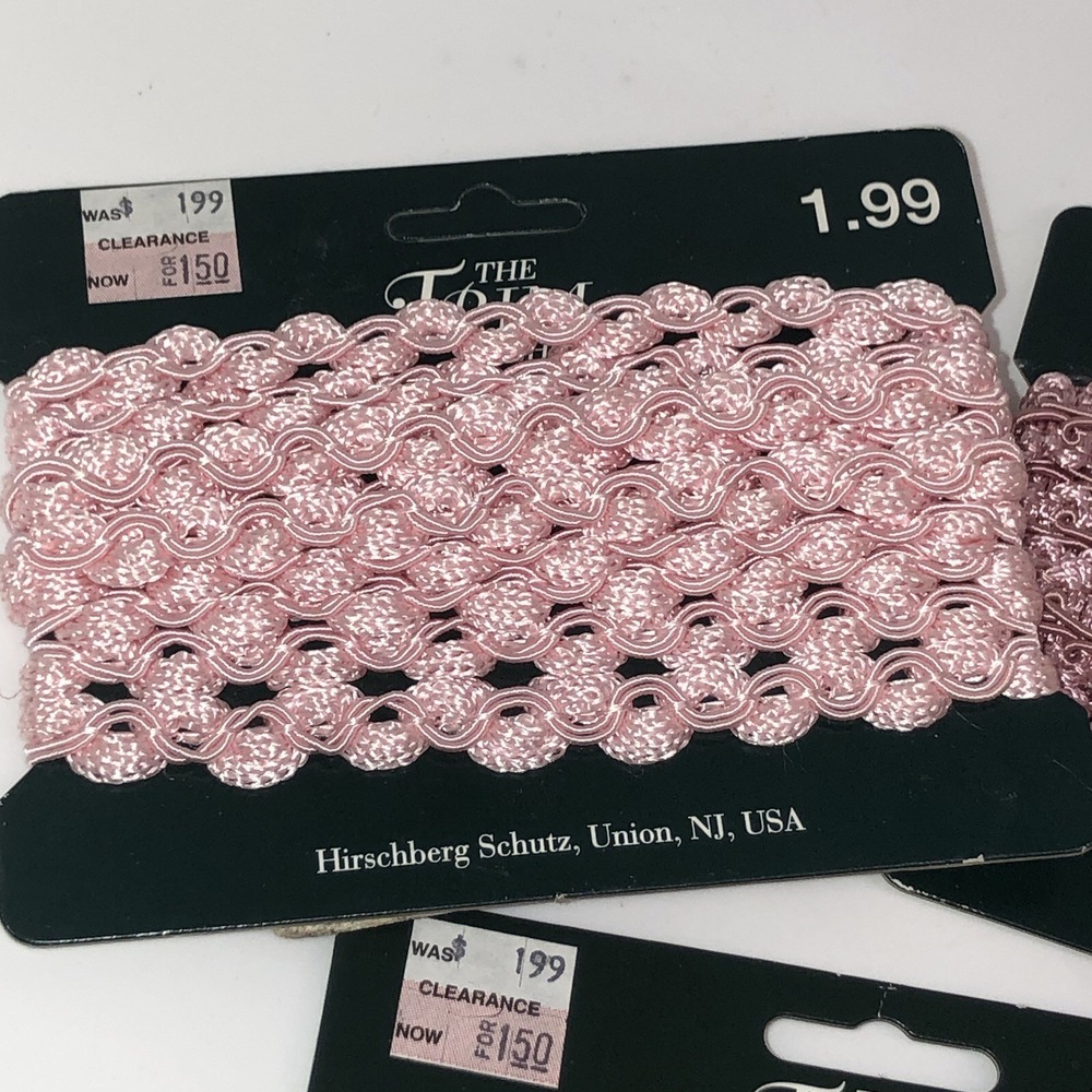 Lot 5 New Decorative Trim Hirschberg Schutz 6 Ft Ea Mauve Gold Black Swirl Braid - Picture 2 of 9